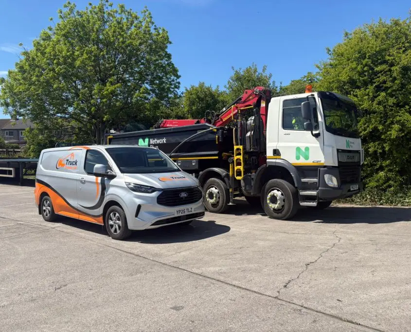 Truck Cranes service vehicle supporting equipment on site